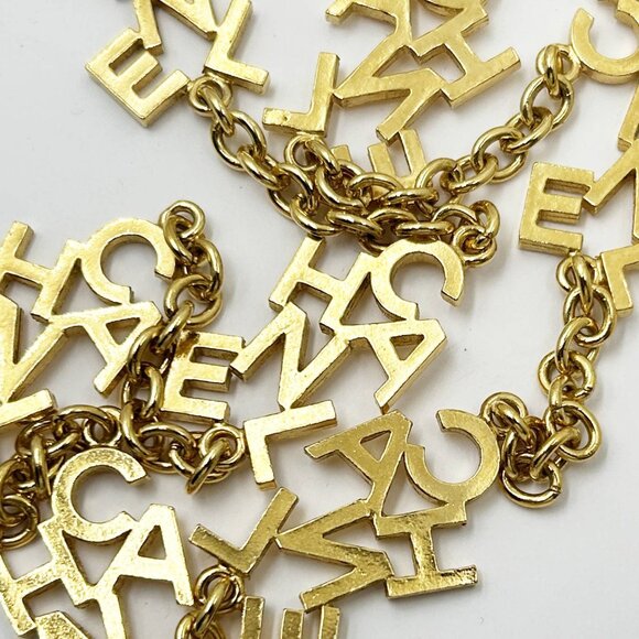 Chanel Rare Vintage Gold Plated CC Letter Long Necklace As Seen on Miley Cyrus - Picture 4 of 6